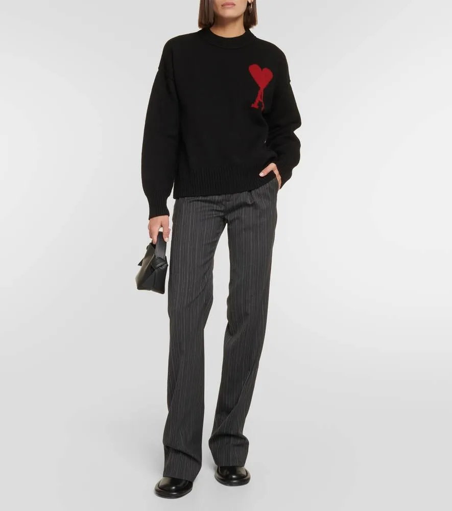 Ami de Cœur AMI PARIS wool sweater, black