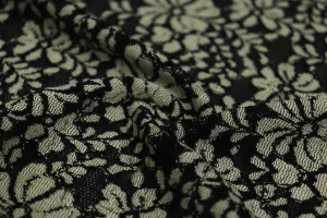 Black & Cream Floral Lace Polyester Fabric