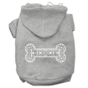 Henna Bone Screen Print Pet Hoodies Grey Size Xl (16)