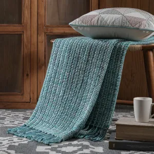 Rurban Rhupsodic Plumpy Weave Aqua Woven 1PC Throw
